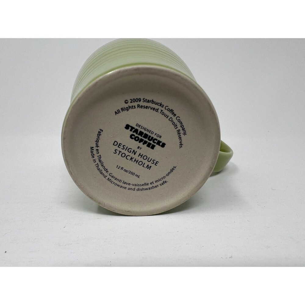 Starbucks Stockholm Design House Green Gray Ribbed Tea Coffee Mug 12 oz 2009 - Picture 7 of 7